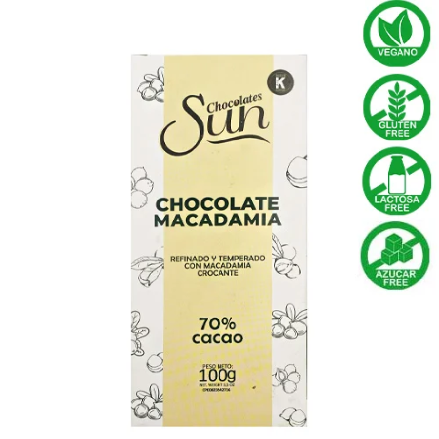 BARRA DE CHOCOLATE OSCURO MACADAMIA