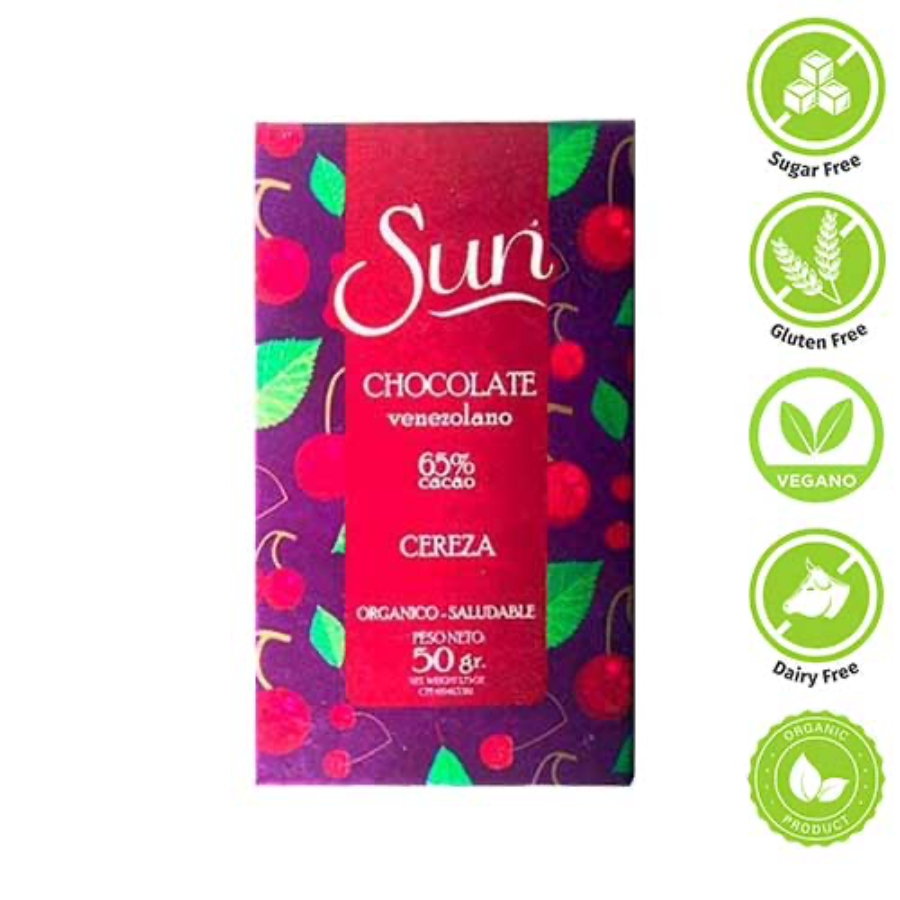 BARRA DE CHOCOLATE SABOR CEREZA 50GR