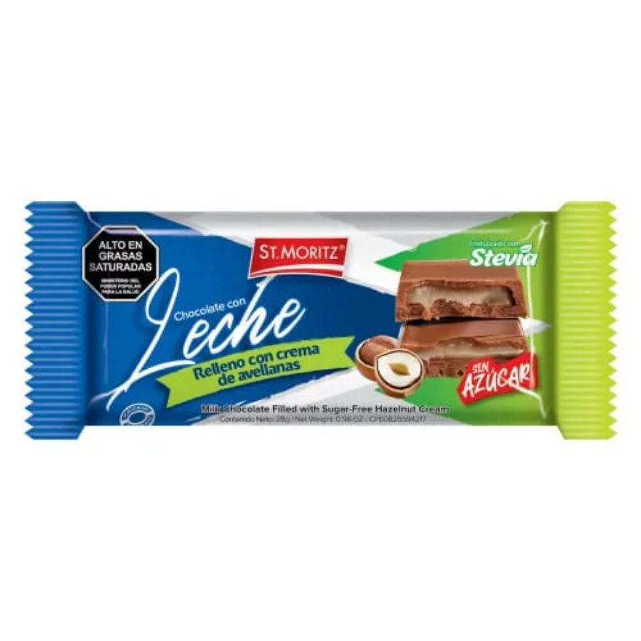 CHOCOLATE CON /L SIN AZUCAR AVELLANA 28G