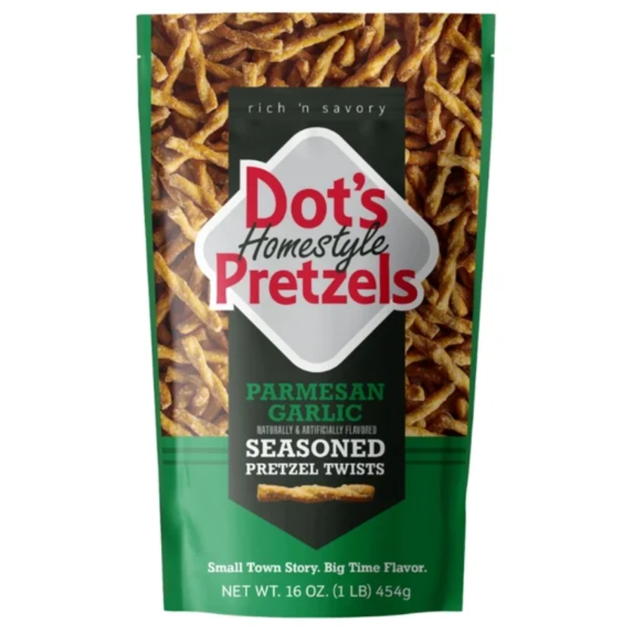 DOTS PRETZELS 454G PARMESAN GARLIC