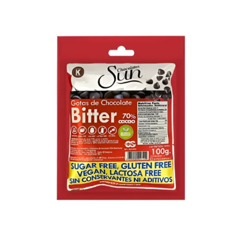 GOTAS DE CHOCOLATE OSCURO 100GR ERITRITO