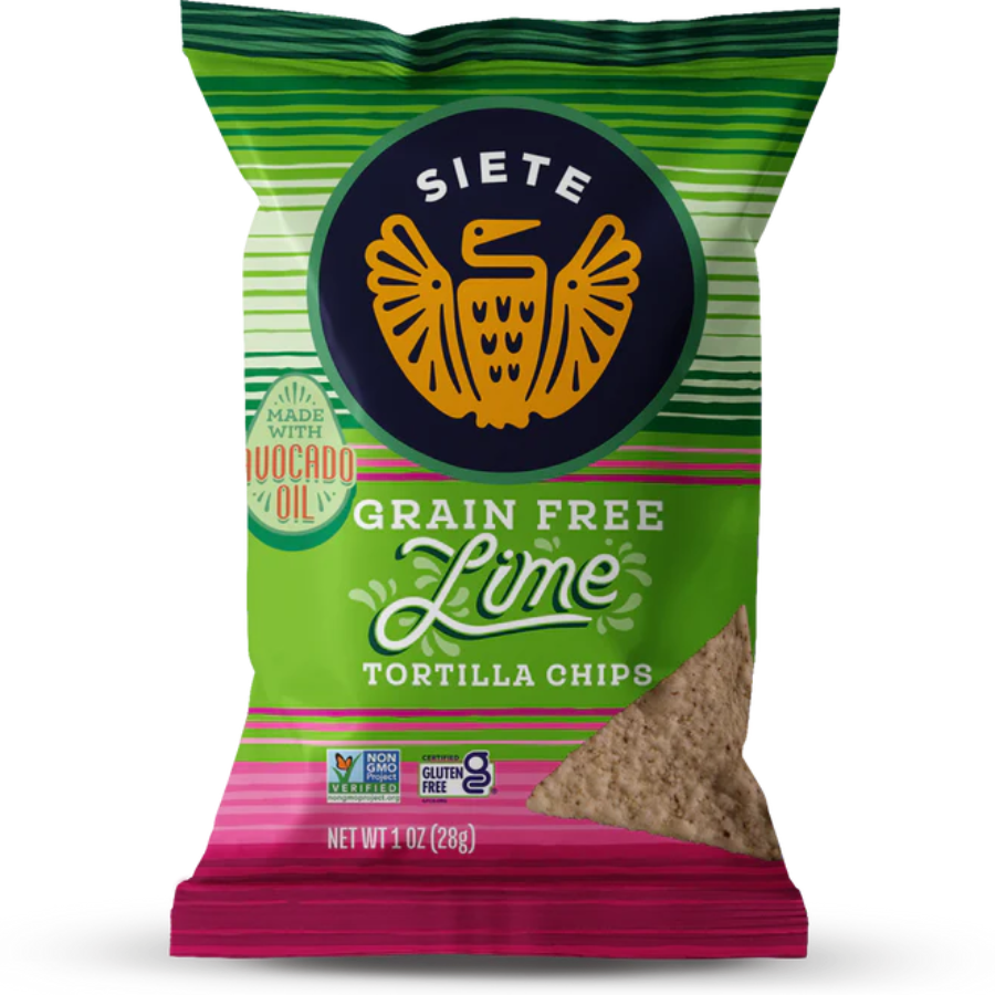 SIETE TORTILLA CHIPS LIME 28GR