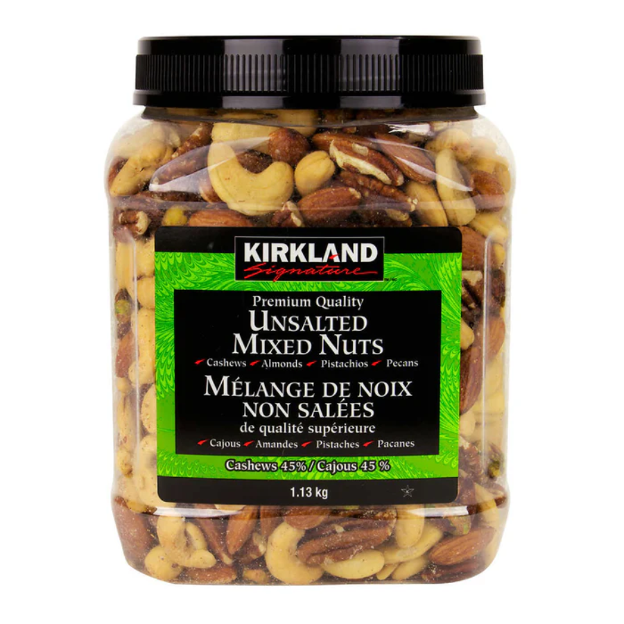 UNSALTED MIXED NUTS 1.13KG KIRKLAND