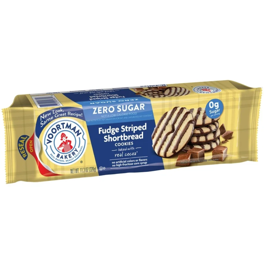 VOORTMAN FUDGE STRIPED SHOTBREAD 320G