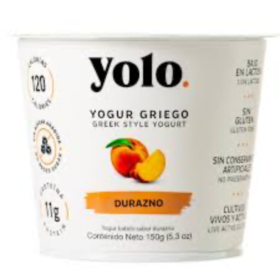 YOGURT GRIEGO DURAZNO 150GR YOLO
